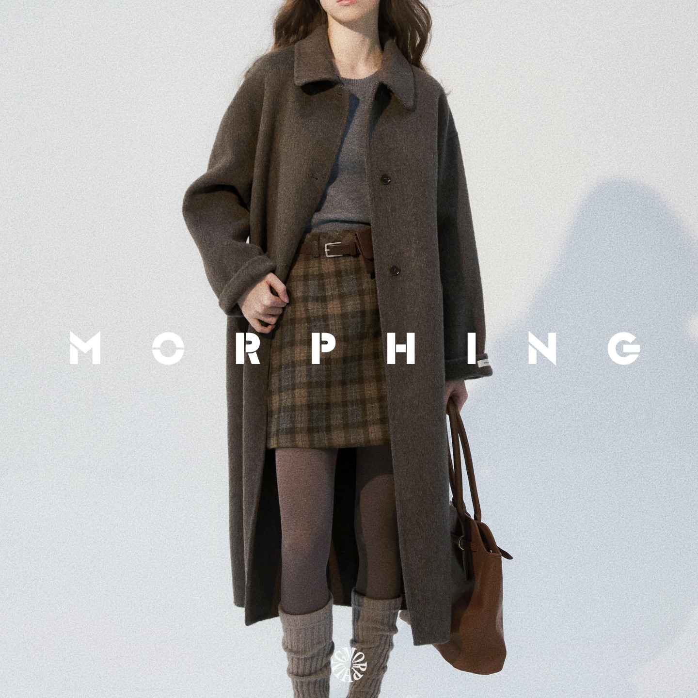 茉斐MORPHING冬季复古翻领绵羊毛混纺宽松双面尼大衣气质外套女