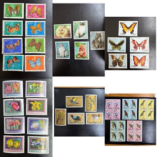 外国精品邮票 套票合集  蝴蝶 动物 花鸟鱼虫 猫 系列精品