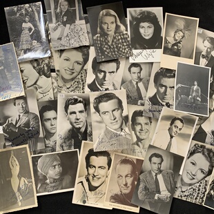 亲笔签名照 好莱坞黄金时代明星 珍藏老明信片 欧洲早期