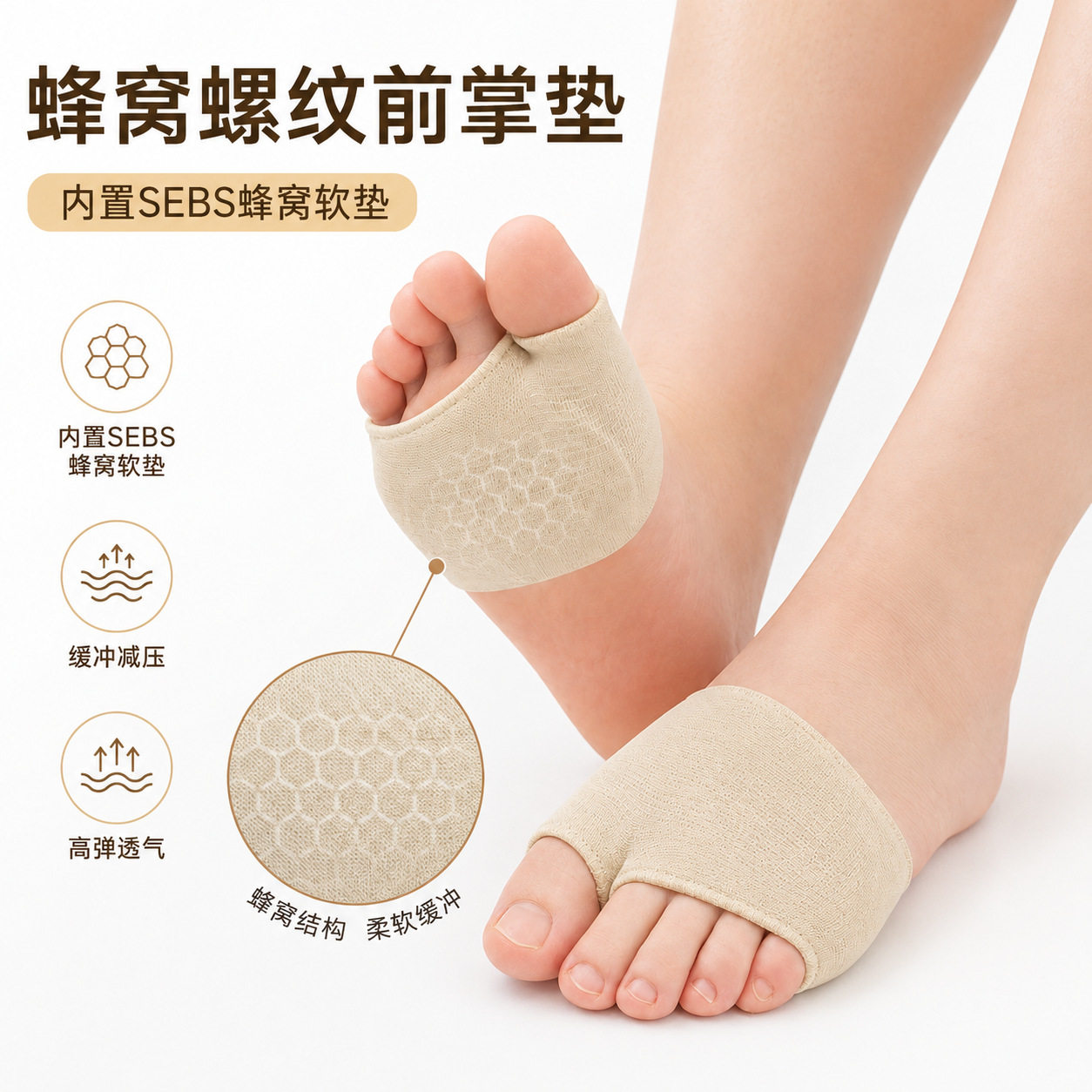 SEB蜂窝衬垫螺纹护脚套拇