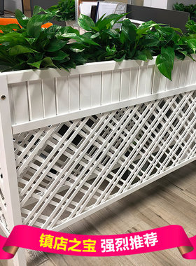 白色餐厅卡座隔断花架餐饮围栏工厂办公室过道屏风矮墙绿植架装饰