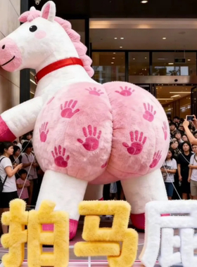 充气马年气模定制拍马屁创意户外商场活动美陈装饰新元旦引流打卡