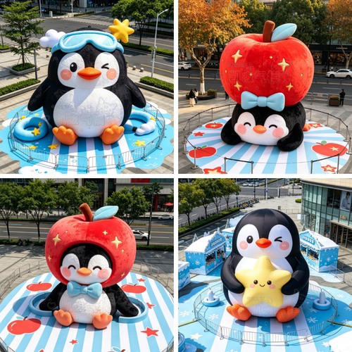 企鹅气模可爱海洋动物装饰引流
