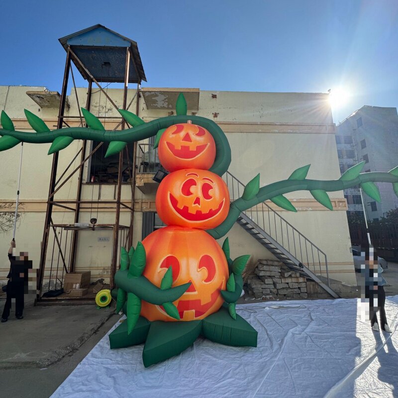 万圣节定制充气大型南瓜绿藤蔓气模活动装扮场景布置商场酒吧门头