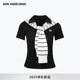 ANDELMAN2025秋季 新品 POLO衫 设计师ANN 连帽披肩短袖 上衣t恤女