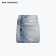 ANDELMAN 2025夏季 新款 设计师ANN 直筒短裙 叠褶牛仔半裙