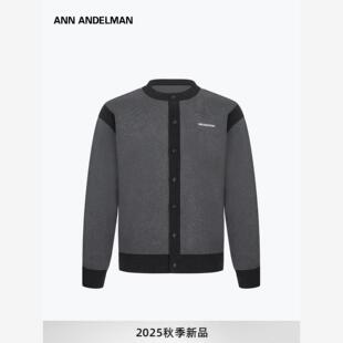 外套撞色针织衫 ANN 休闲百搭薄款 毛衣男修身 ANDELMAN官方秋冬开衫