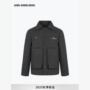 休闲外套绗缝填充棉服 秋冬棉衣男加绒保暖宽松工装 ANN ANDELMAN