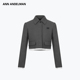 ANDELMAN2025秋季 新款 灰色休闲拼接短款 设计师ANN 西装 外套女