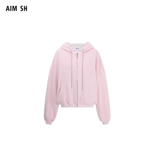 新品 运动衫 AIM 天鹅绒华夫水钻帽衫 卫衣 SH女士