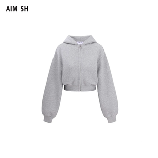 纯棉连帽拉链衫 SH女士 AIM 休闲外套运动衫 新品