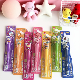 韩国Pororo啵乐乐宝露露牙刷2-3-4-5-10-12宝宝安全儿童软毛护齿