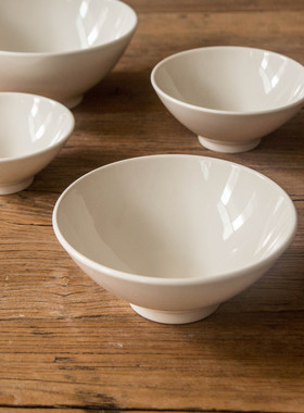 陆升Luzerne建白透明釉Zen系列6/7/8/9英寸斗笠碗面碗饭碗馄饨碗