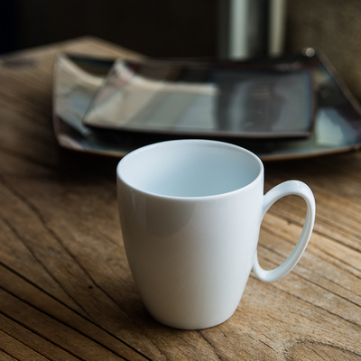欧式风月光白400ml陶瓷马克杯