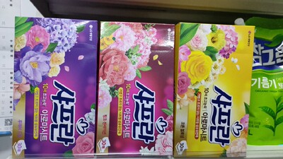 1盒包邮价韩国柔顺剂LG纸抽式衣物洗衣纸 柔顺加香纸防静电柔顺纸