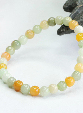 眷钰 天然缅甸a货翡翠手串多彩玉石手链女工厂fc3090107