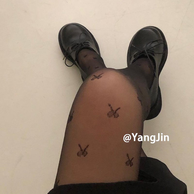 韩风ins款防勾丝蝴蝶结丝袜连裤袜显瘦薄款jk洛丽塔风黑丝女袜