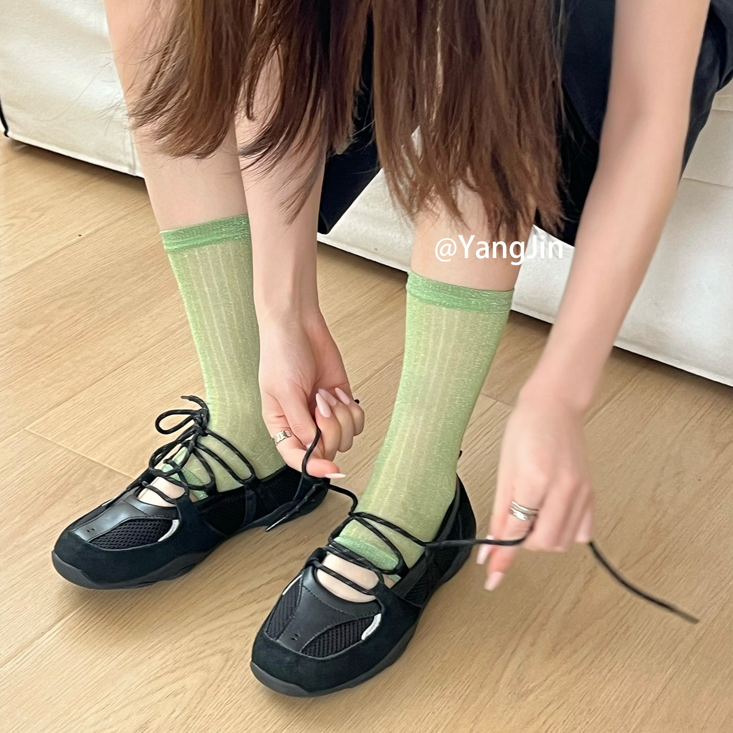 春夏季亮丝半掌袜套薄款堆堆袜腿套亮色夏日韩风ins款小腿袜女袜图片