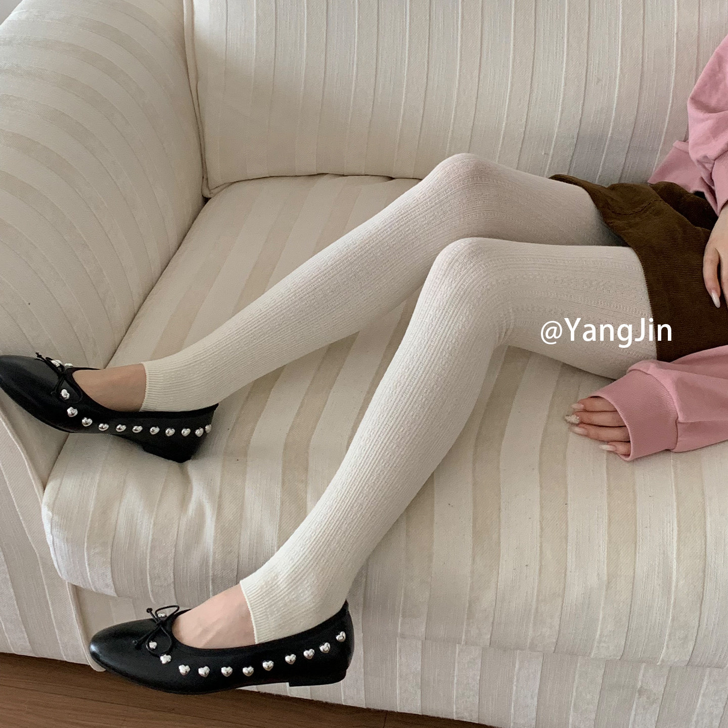 日系麻花纹踩脚连裤袜女秋季半掌竖条肌理打底袜复古纯色美腿袜