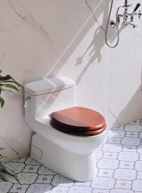 维多利亚卫浴美式复古马桶套装家用实木盖智能盖连体座便器民宿