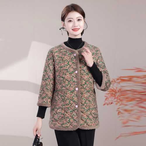 妈妈装棉衣中袖棉马甲女冬季加绒