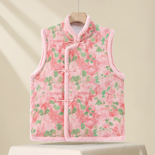 妈妈秋冬装加绒马甲中老年女