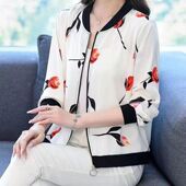 薄款 妈妈春夏装 宽松外套 洋气中年女装 中老年时尚 短款 夹克上衣开衫