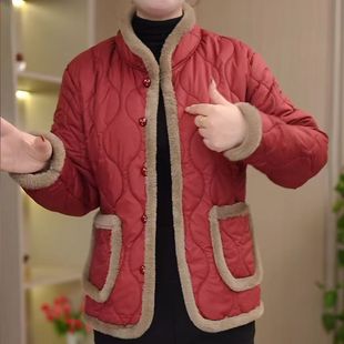 妈妈装 国风洋气棉衣加绒保暖小棉袄中老年女复古棉服外套 秋冬新款