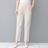 女夏季 直筒裤 薄款 妈妈九分裤 中年人裤 子女高腰宽松夏装 中老年女裤