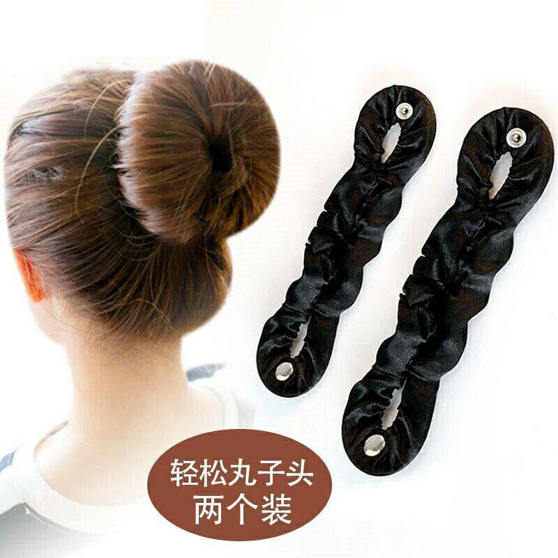 韩版布艺纽扣盘发棒花苞头造型器发饰经典盘发女丸子头盘发器饰品