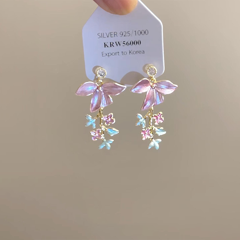 s925纯银粉色花瓣耳钉女轻奢小众高级感耳环2025新款爆款春夏耳饰,饰品/流行首饰/时尚饰品新,耳钉,淘宝优惠券,粉丝福利购,淘宝优惠卷