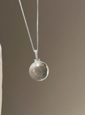 透明白水晶项链女款气质颈链