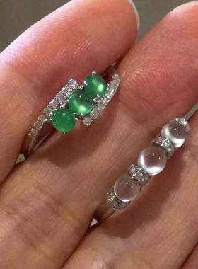 新中式冰透仿玉髓戒指女气质百搭