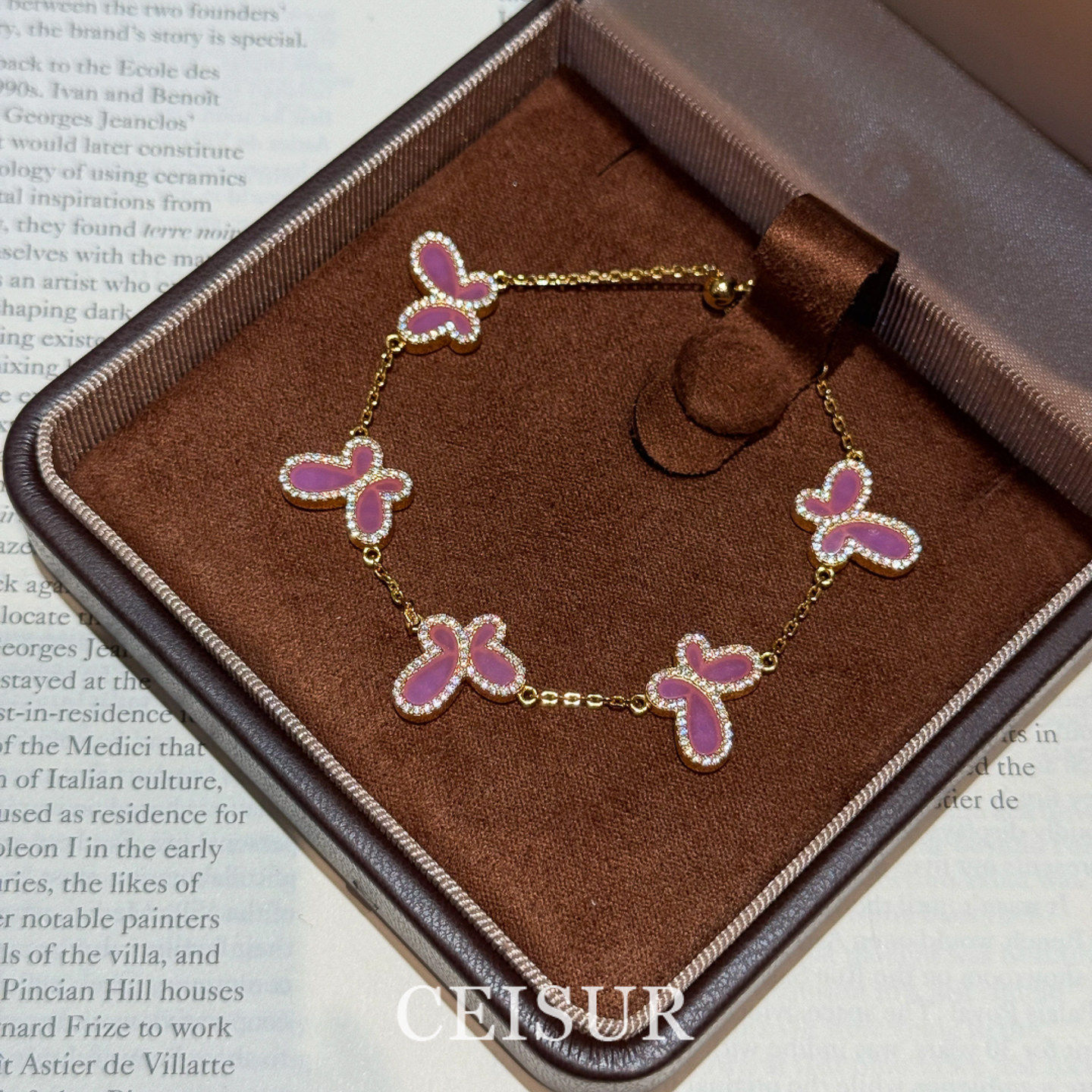 爆闪粉色滴油不规则蝴蝶手链女款轻奢小众精致高级感气质百搭手饰,饰品/流行首饰/时尚饰品新,手链,淘宝优惠券,粉丝福利购,淘宝优惠卷