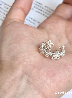 镂空花朵戒指女小众设计