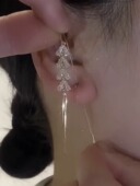 流苏耳环轻奢高级感气质网红耳饰女 麦穗耳线长款 超仙2026新款 时尚