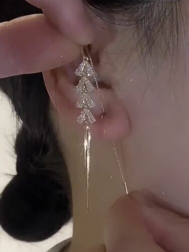 超仙2026新款时尚麦穗耳线长款