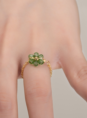 绿磷灰戒指女2025新款爆款