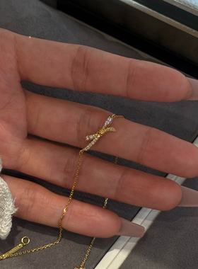 金色极细蝴蝶结手链女2026新爆款