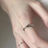 S925纯银莫比乌斯环素圈戒指女小众设计轻奢高级感冷淡风简约指环