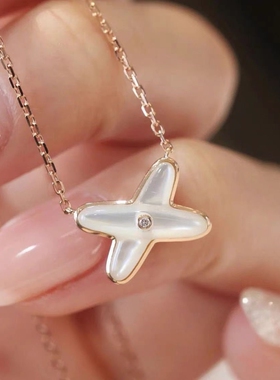 s925纯银交叉项链女2026新款