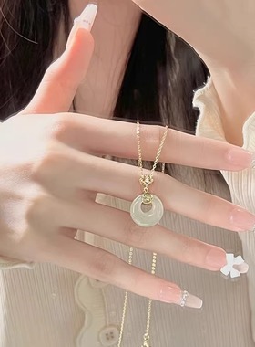 S925纯银平安扣项链母亲节礼物