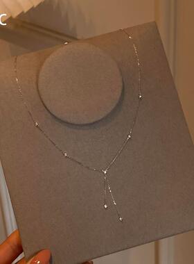 银色满天星流苏项链女时尚高级感