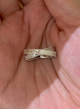 不掉色双层八星芒戒指气质百搭