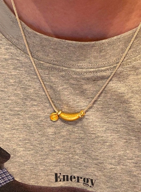金色弯管编绳项链小众设计百搭