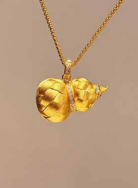 金色拉丝葫芦项链2025新款高级感