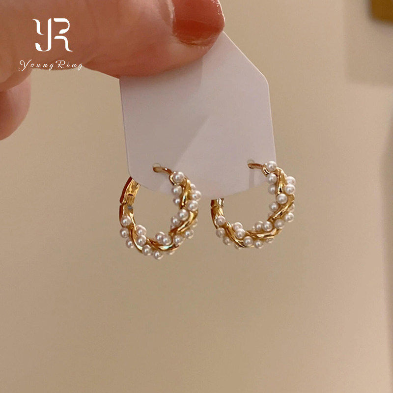 法式金色花边仿珍珠耳扣复古轻奢高级感气质大气耳环精致百搭耳饰,饰品/流行首饰/时尚饰品新,耳钉,淘宝优惠券,粉丝福利购,淘宝优惠卷