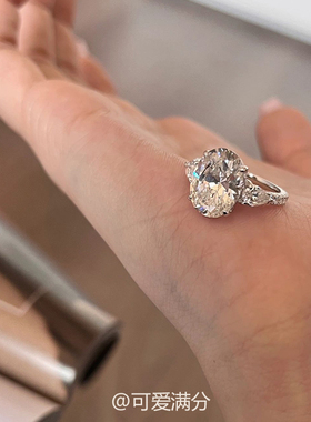 鸽子蛋钻戒指女小众设计