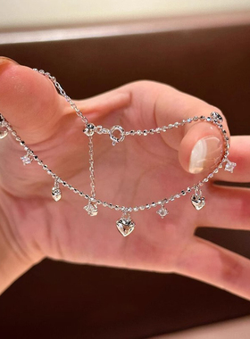 925纯银爱心流苏手链闺蜜手饰