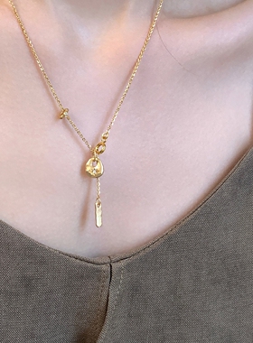 金色星芒吊坠流苏项链女配饰颈链